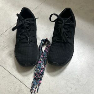 Women's Allday Ripstop Black Athletic Sneakers with extra  Colorful Laces